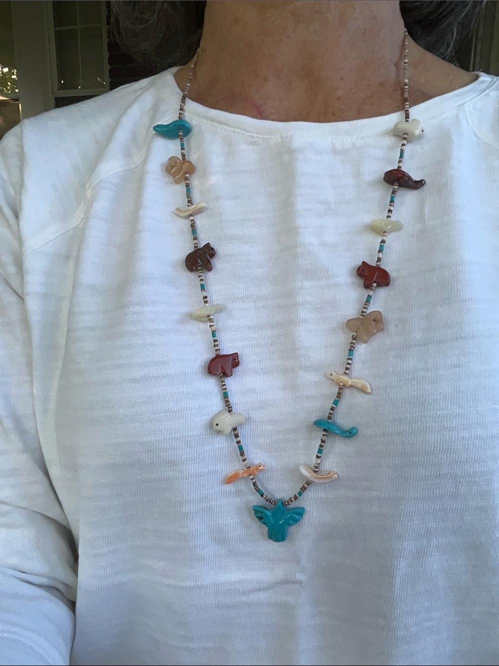 Vintage Native American fetish necklace - Picture 2 of 9